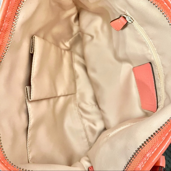 NWOT Coach SHOULDER BAG Canvas Purse with Coral Leather Strap - Picture 13 of 13